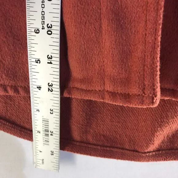 Auburn Burnt Orange Rust Flannel Wool Blend Chore Coat Shirt Jacket XL - Picture 7 of 7